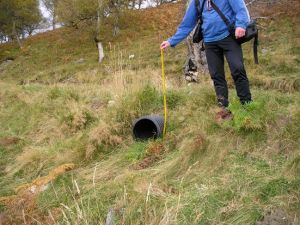 non functioning culvert on Balmore to Auchtaven track